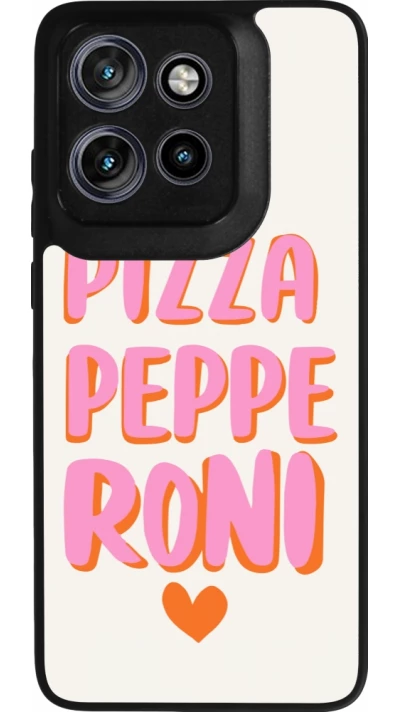 Coque Motorola Moto S50 - Silicone rigide noir Pizza pepperoni 2026