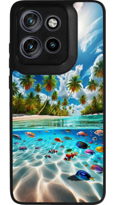 Coque Motorola Moto S50 - Silicone rigide noir Plage Paradis
