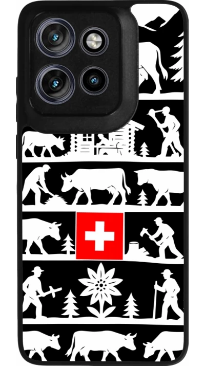 Coque Motorola Moto S50 - Silicone rigide noir Poya Suisse 1 noir