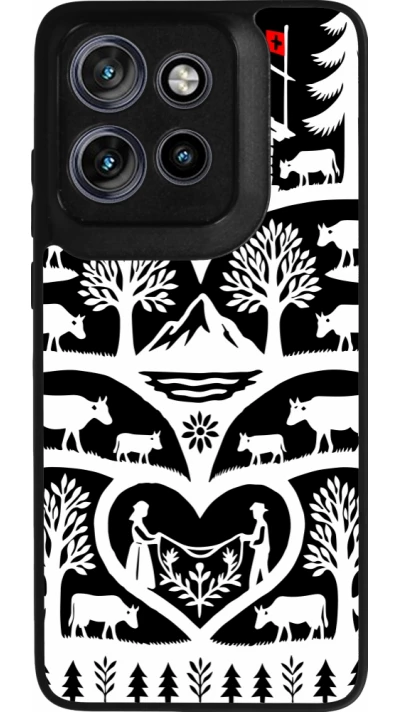 Coque Motorola Moto S50 - Silicone rigide noir Poya Suisse 2 noir