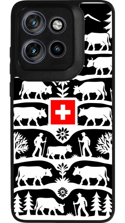 Coque Motorola Moto S50 - Silicone rigide noir Poya Suisse 3 noir