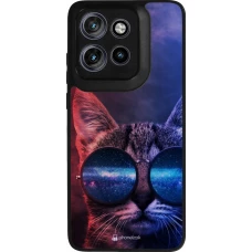 Coque Motorola Moto S50 - Silicone rigide noir Red Blue Cat Glasses