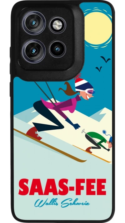 Coque Motorola Moto S50 - Silicone rigide noir Saas-Fee Ski Downhill