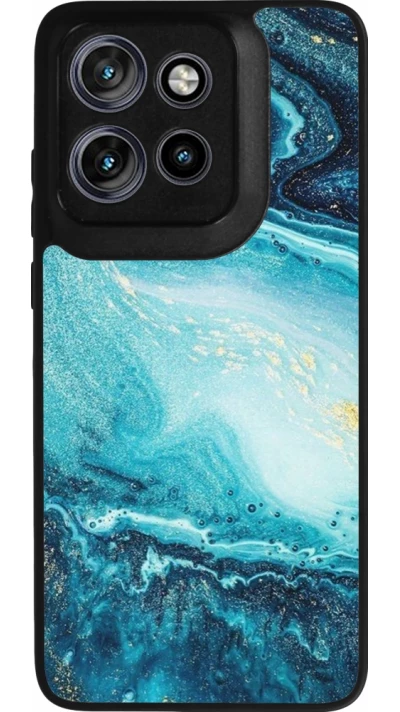 Coque Motorola Moto S50 - Silicone rigide noir Sea Foam Blue