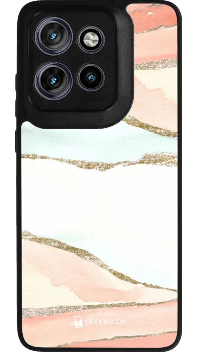 Coque Motorola Moto S50 - Silicone rigide noir Shimmering Orange