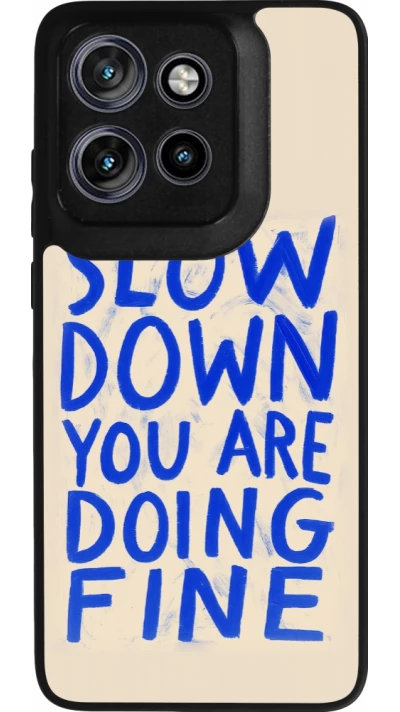 Coque Motorola Moto S50 - Silicone rigide noir Slow down 2026