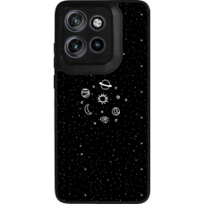 Coque Motorola Moto S50 - Silicone rigide noir Space Doodle