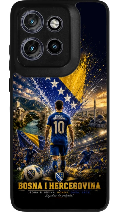 Coque Motorola Moto S50 - Silicone rigide noir Football Bosnie-Herzégovine splash 2026