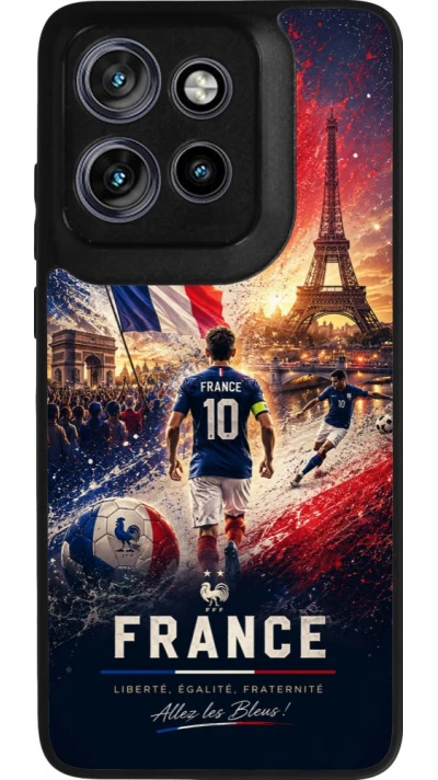 Coque Motorola Moto S50 - Silicone rigide noir Football France splash 2026