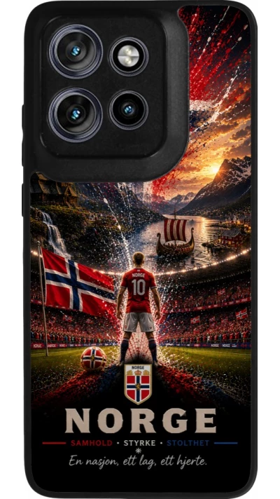 Coque Motorola Moto S50 - Silicone rigide noir Football Norvège splash 2026