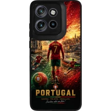 Motorola Moto S50 Case Hülle - Silikon schwarz Fussball Portugal splash 2026