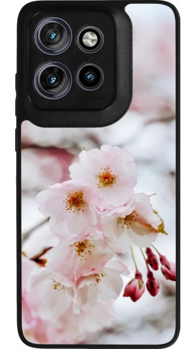 Coque Motorola Moto S50 - Silicone rigide noir Cherry tree Spring 2026