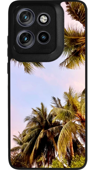 Coque Motorola Moto S50 - Silicone rigide noir Summer 2023 palm tree vibe