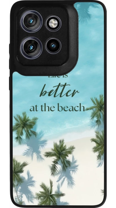 Coque Motorola Moto S50 - Silicone rigide noir Summer 2025 Life is better at the beach