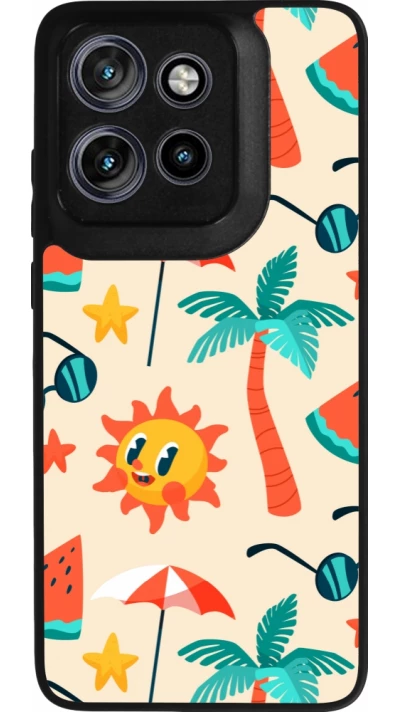 Coque Motorola Moto S50 - Silicone rigide noir Summer 2025 Pattern soleil