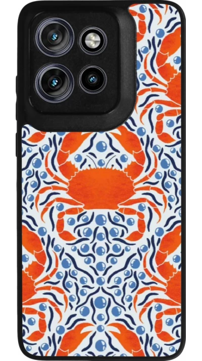 Coque Motorola Moto S50 - Silicone rigide noir Crabs and pearls Summer 2026