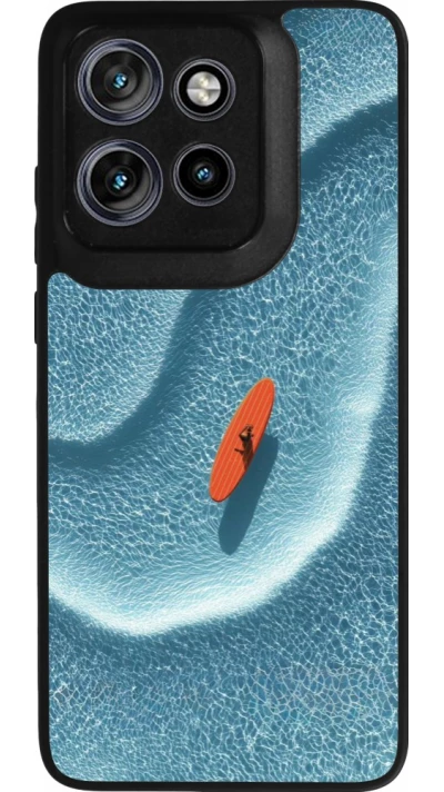 Coque Motorola Moto S50 - Silicone rigide noir Orange surf Summer 2026