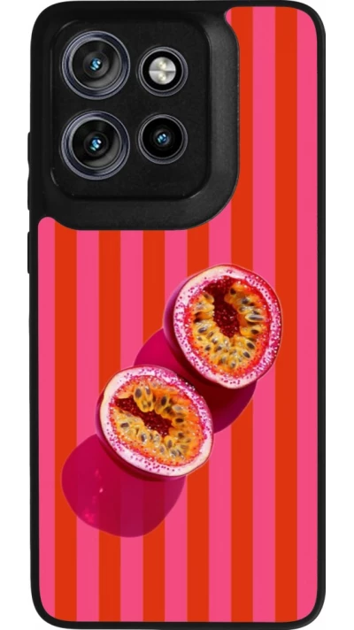 Coque Motorola Moto S50 - Silicone rigide noir Passion fruit Summer 2026