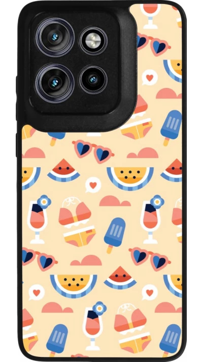 Coque Motorola Moto S50 - Silicone rigide noir Pattern Summer 2026