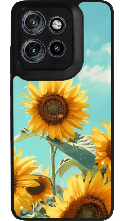 Coque Motorola Moto S50 - Silicone rigide noir Sunflowers Summer 2026