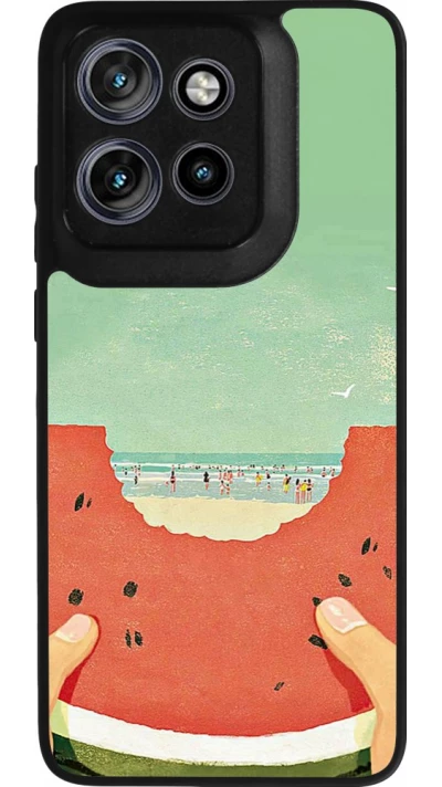 Motorola Moto S50 Case Hülle - Silikon schwarz Views through a watermelon Summer 2026