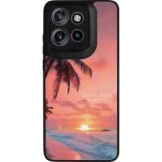 Coque Motorola Moto S50 - Silicone rigide noir Watch more sunsets Summer 2026