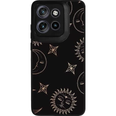 Coque Motorola Moto S50 - Silicone rigide noir Suns and Moons