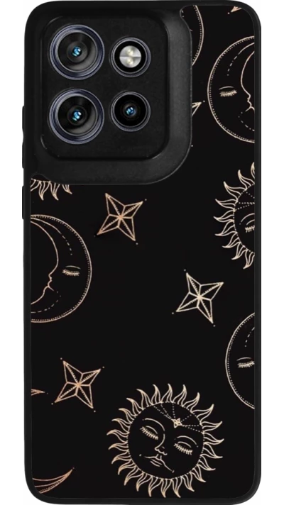 Coque Motorola Moto S50 - Silicone rigide noir Suns and Moons