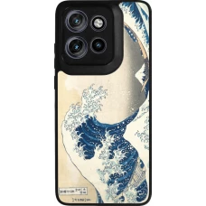 Coque Motorola Moto S50 - Silicone rigide noir Tableau art - La Grande Vague de Kanagawa - Hokusai