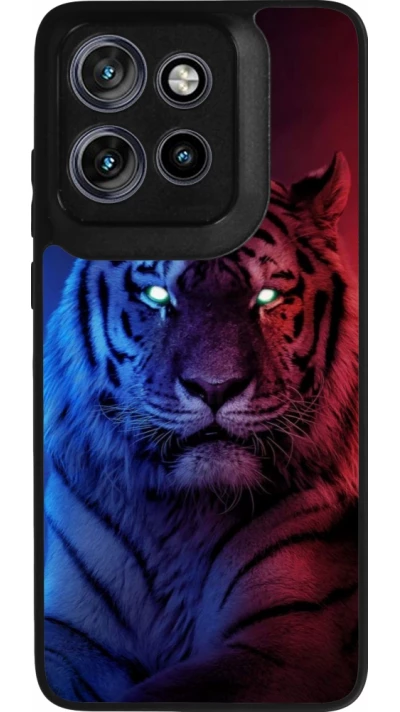 Coque Motorola Moto S50 - Silicone rigide noir Tiger Blue Red