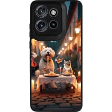 Coque Motorola Moto S50 - Silicone rigide noir Valentine 2024 Dog & Cat Candlelight