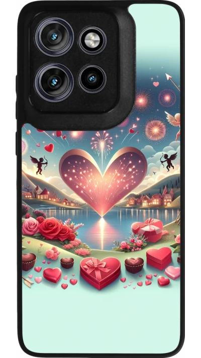 Coque Motorola Moto S50 - Silicone rigide noir Valentine 2025 Chic
