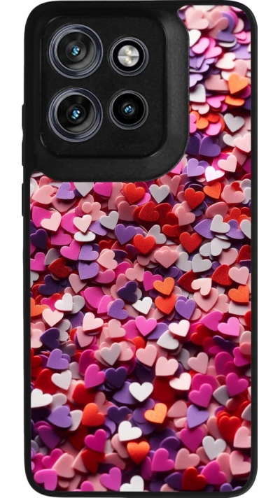 Coque Motorola Moto S50 - Silicone rigide noir Valentine 2025 Confetti