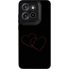 Coque Motorola Moto S50 - Silicone rigide noir Valentine 2023 attached heart
