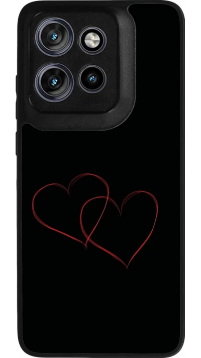 Coque Motorola Moto S50 - Silicone rigide noir Valentine 2023 attached heart