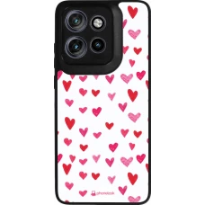 Motorola Moto S50 Case Hülle - Silikon schwarz Valentine 2022 Many pink hearts