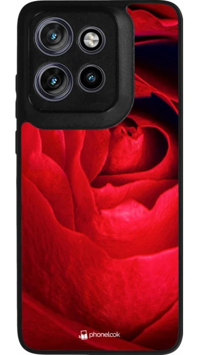 Coque Motorola Moto S50 - Silicone rigide noir Valentine 2022 Rose