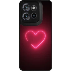 Coque Motorola Moto S50 - Silicone rigide noir Valentine 2023 single neon heart