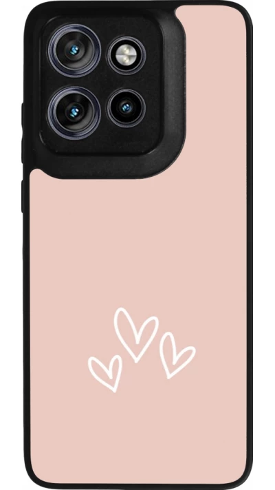 Motorola Moto S50 Case Hülle - Silikon schwarz Valentine 2023 three minimalist hearts