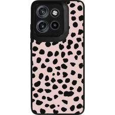 Coque Motorola Moto S50 - Silicone rigide noir Wild Leopard Pink