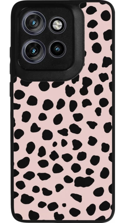Coque Motorola Moto S50 - Silicone rigide noir Wild Leopard Pink