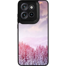 Coque Motorola Moto S50 - Silicone rigide noir Winter 22 Pink Forest