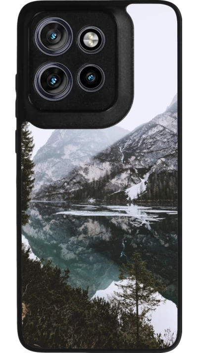 Motorola Moto S50 Case Hülle - Silikon schwarz Winter 22 snowy mountain and lake