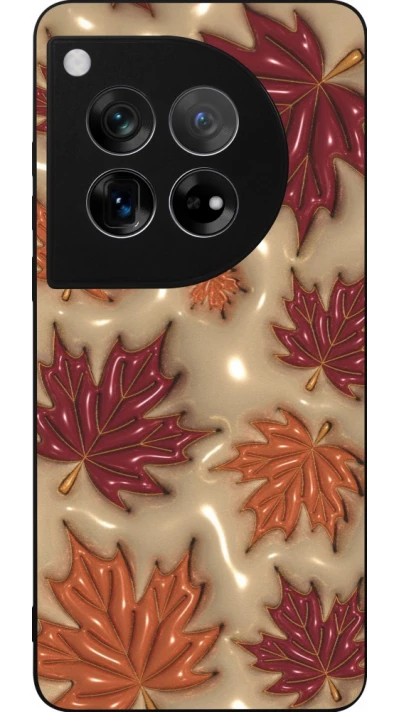 Coque OnePlus 12 - Silicone rigide noir Autumn 26 3D leaves