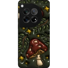 OnePlus 12 Case Hülle - Silikon schwarz Autumn 26 3D mushrooms