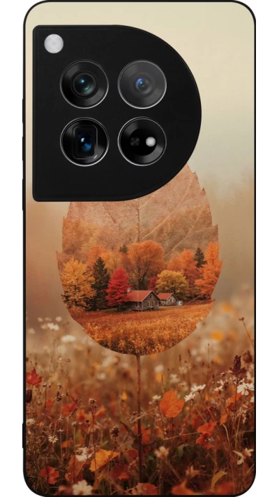 Coque OnePlus 12 - Silicone rigide noir Autumn 26 Autumn leaf
