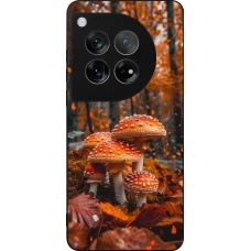 OnePlus 12 Case Hülle - Silikon schwarz Autumn 26 Mushrooms in the woods