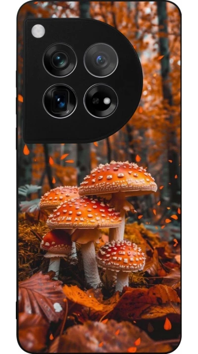 Coque OnePlus 12 - Silicone rigide noir Autumn 26 Mushrooms in the woods