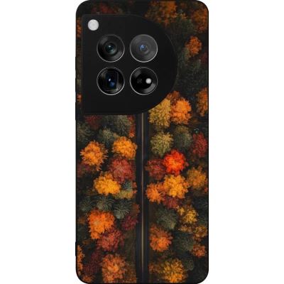 Coque OnePlus 12 - Silicone rigide noir Autumn 26 Road in autumn