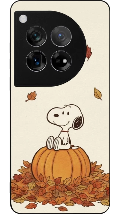 Coque OnePlus 12 - Silicone rigide noir Autumn 26 Snoopy autumn